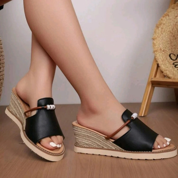Shoes - New Arrival Summer One-Piece Open-Toe Fashionable Women's Wedge Heel Platform